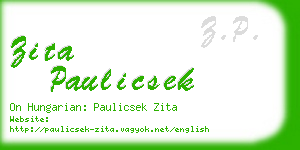 zita paulicsek business card